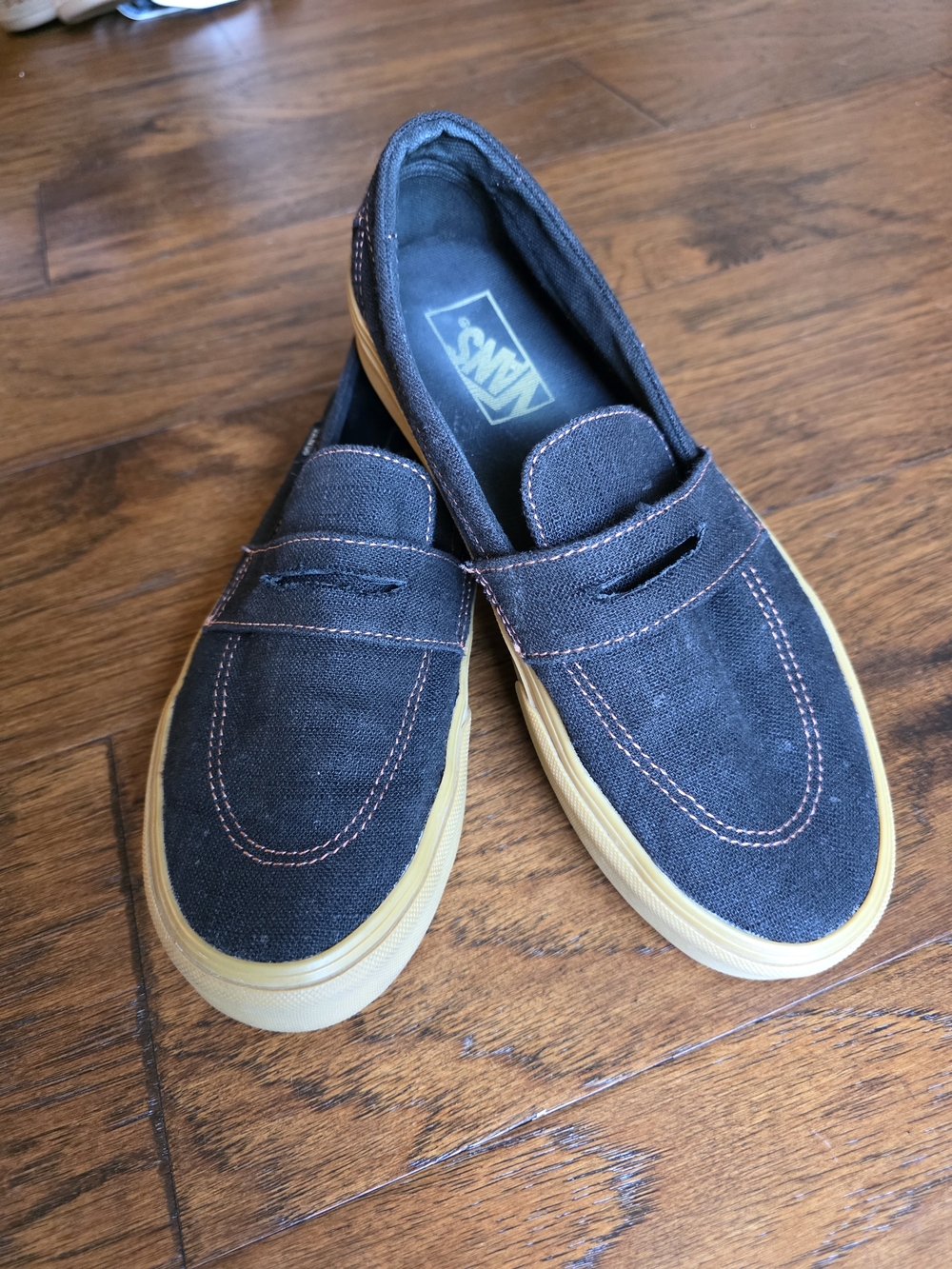 Unisex Vans Style 53 Heavy Canvas Penny Loafer Lug Sole Gum Men's 7.5 Women's 9